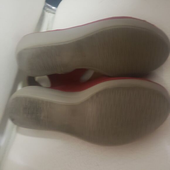 Clarks Collection Reedly Juno wedge sandals red nubuck 7.5 W LLL - Picture 3 of 6